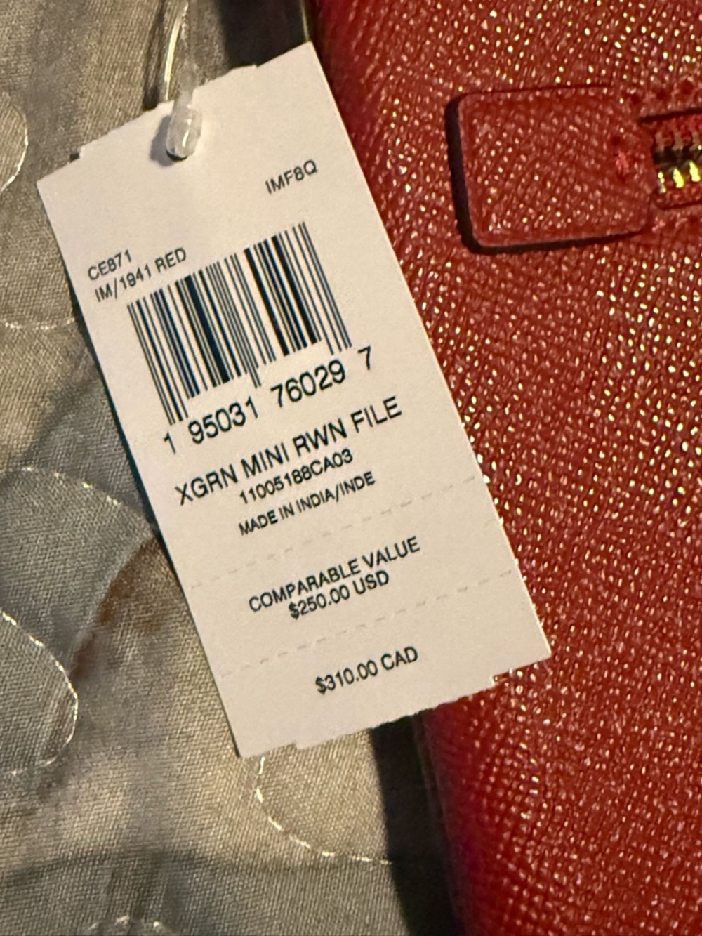 Coach Crossbody Bag in Red with Gold Hardware - Picture 7 of 7
